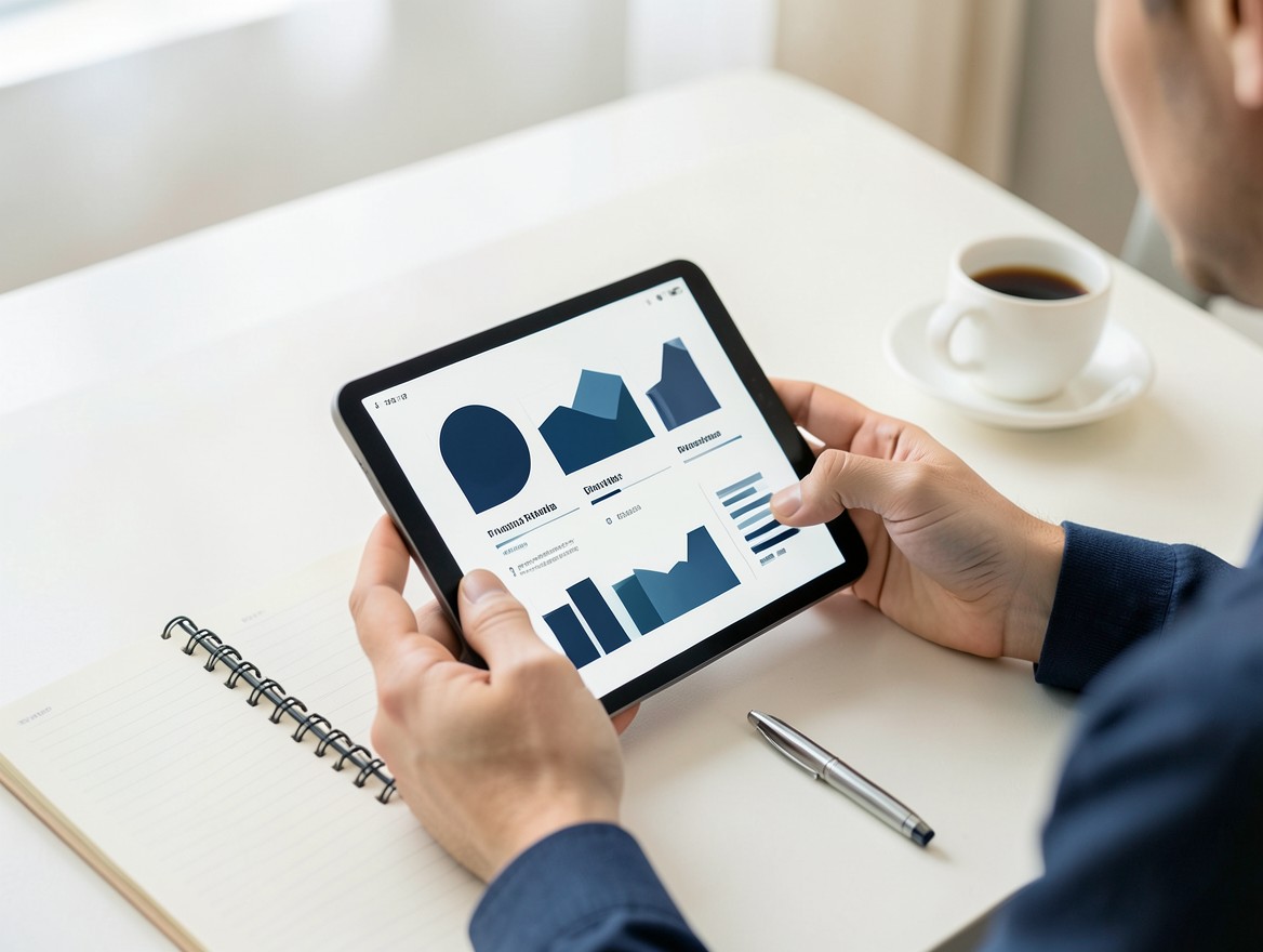 Persona revisando información digital en una tableta
